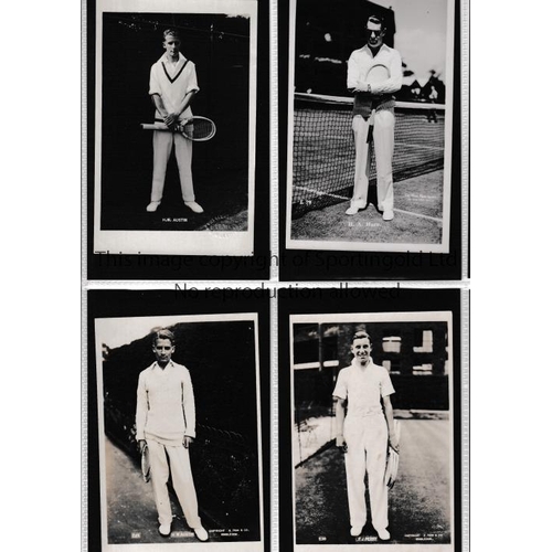 384 - TENNIS      Twelve photographic postcards by Trim including Von Cramm, Borotra, Cochet, J. Kramer, B... 