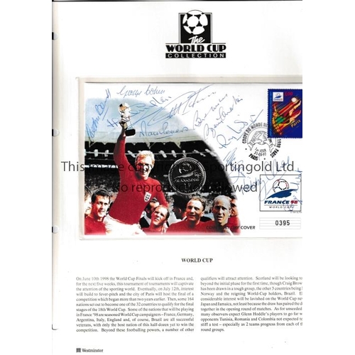 393 - ENGLAND AUTOGRAPHS 1966     First Day Cover for the France 1998 World Cup with a picture of Bobby Mo... 