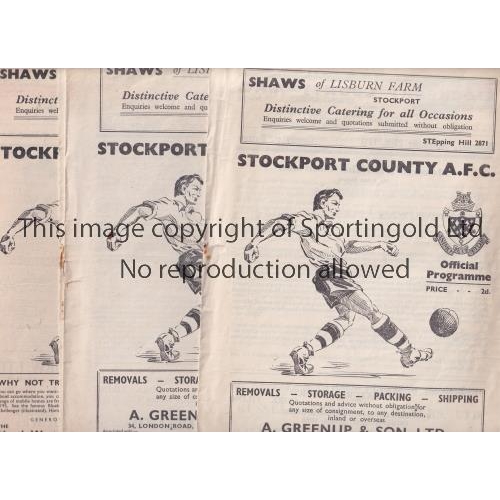 STOCKPORT COUNTY Fifteen home programmes including 51/2 v Barrow