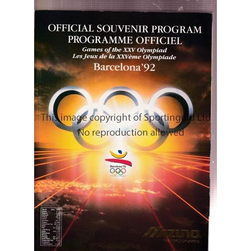 11 - 1992 OLYMPICS BARCELONA       Official programme and the San Marino Press brochure for the Tournamen... 