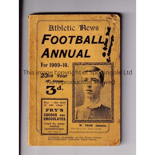 1370 - ATHLETIC NEWS FOOTBALL ANNUAL 1909-1910     Annual 224 pages, small stamp on cover.    Generally goo... 