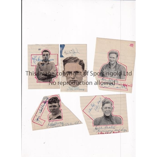 1372 - SPORTING AUTOGRAPHS 1946-1948     Twelve newspaper pictures laid on lined paper which have been sign... 