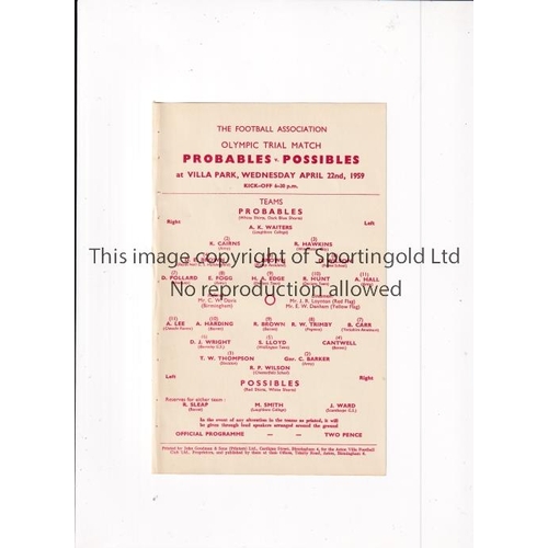 1375 - ASTON VILLA     Three single card programmes for matches in season 1956/7 v Cardiff, Luton FA Cup an... 