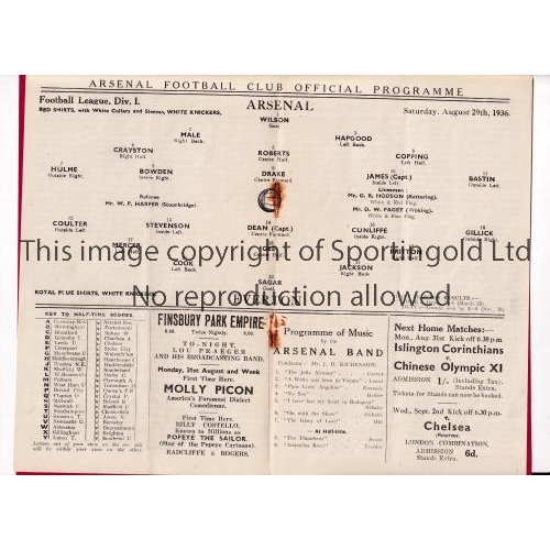 28 - ARSENAL V EVERTON 1936        Programme for the historic match as this was the first television broa... 