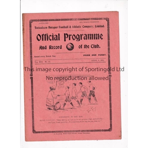 408 - TOTTENHAM HOTSPUR        Programme for the home London Combination match v Brentford 9/4/1921.    Ge... 