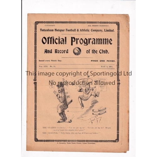 409 - LONDON CHALLENGE CUP FINAL  AT TOTTENHAM HOTSPUR 1921       Programme for the match at White Hart La... 