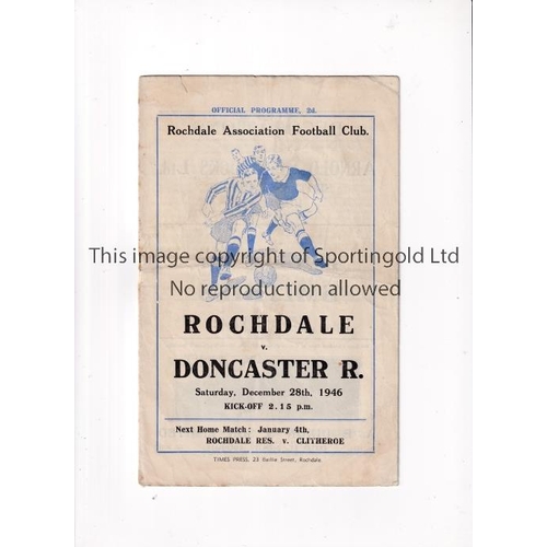 41 - ROCHDALE V DONCASTER ROVERS 1946   Programme and newspaper report for the League match at Rochdale 2... 