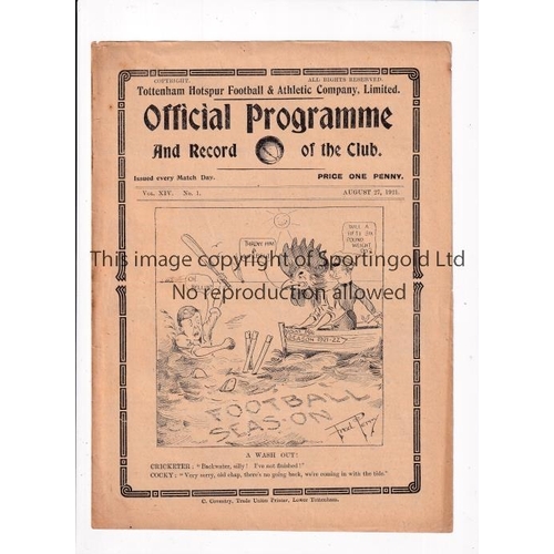 410 - TOTTENHAM HOTSPUR V CHELSEA 1921        Programme for the London Combination match at Tottenham 27/8... 