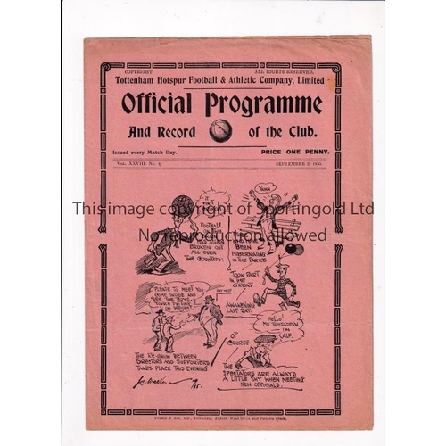 415 - TOTTENHAM HOTSPUR       Programme for the home League match v Hull City 2/9/1935, slight horizontal ... 