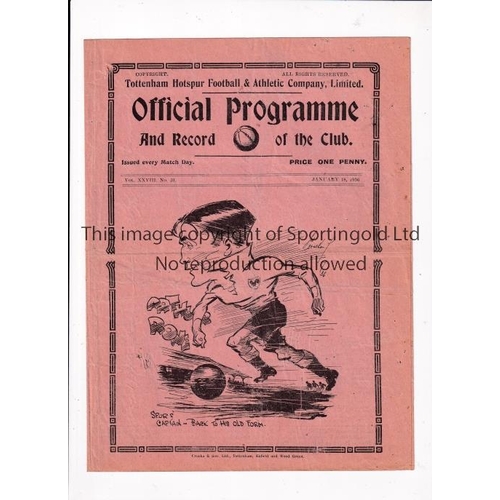 416 - TOTTENHAM HOTSPUR       Programme for the home League match v Sheff. Utd. 18/1/1936, slight horizont... 