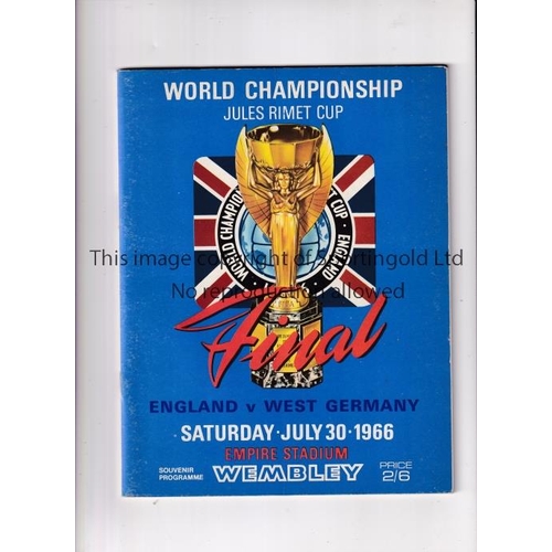 418 - 1966 WORLD CUP FINAL      Original programme for England v West Germany. No writing, tears or crease... 