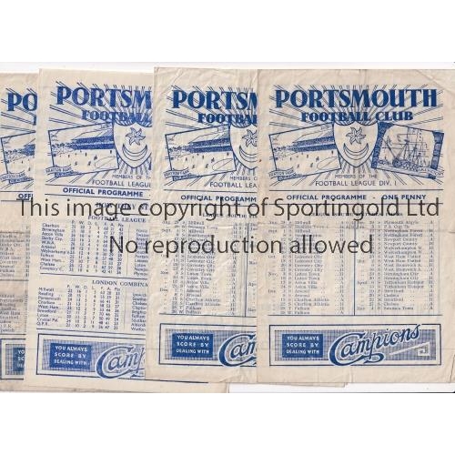 49 - PORTSMOUTH     Five home programme in the 1945/6 season v Millwall, Plymouth, Newport, Birmingham an... 