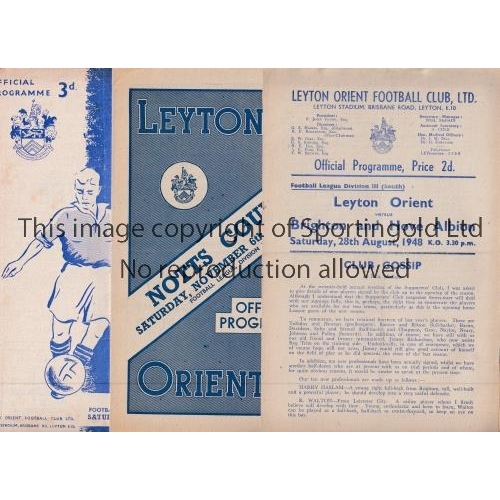 60 - LEYTON ORIENT     Six home programmes: 48/90 v Brighton, Bournemouth, Notts. County and Aldershot an... 