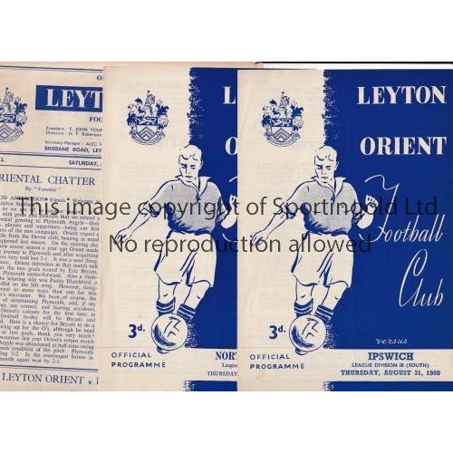 61 - LEYTON ORIENT     Over 100 home programmes: 50/1 X 9, 51/2 X 11, 52/3 X 5, 53/4 X 6, 54/5 X 9, 55/6 ... 