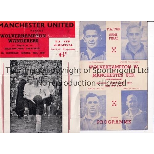 615 - 1949 WOLVES V MANCHESTER UNITED  Two pirate programmes for the FA Cup semi final at Hillsborough 26/... 