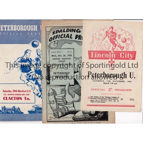 63 - PETERBOROUGH UNITED      Five programmes including 3 homes v Clacton Town 56/7 EC Cup, Headington FA... 