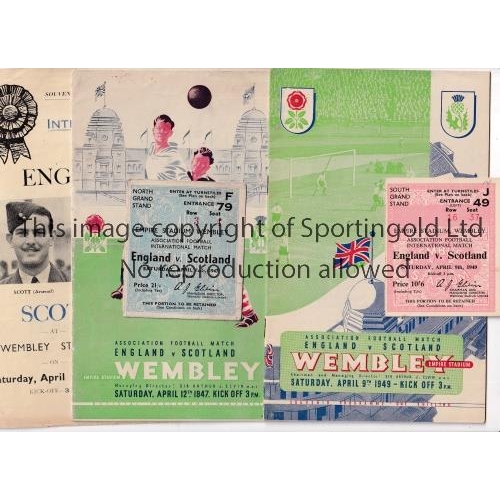 643 - ENGLAND V SCOTLAND      Programme and ticket for the 1947 and 1949 matches at Wembley. 1947 includes... 