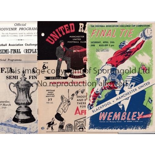 644 - MANCHESTER UNITED / 1948 FA CUP     Six items relating to their successful run including 4 programme... 