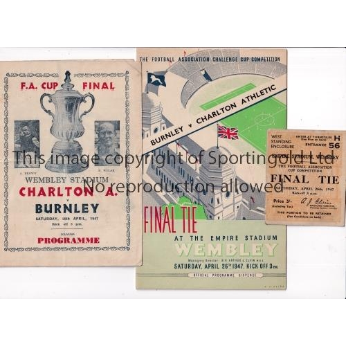 645 - 1947 FA CUP FINAL       Official programme, pirate programme issued by Victor, horizontal fold and t... 