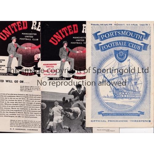 653 - MANCHESTER UNITED     Three programmes from the 1957/8 season, homes v Leeds United including the to... 