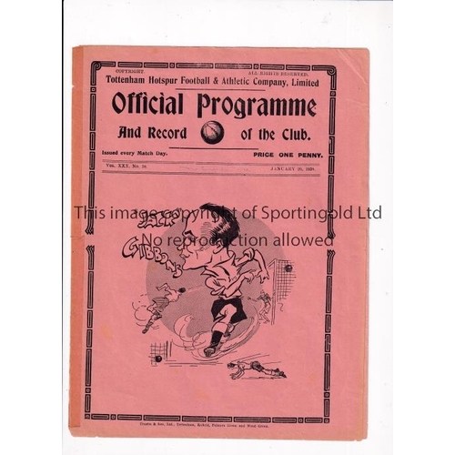 657 - TOTTENHAM HOTSPUR      Programme for the home FA Cup tie v New Brighton 26/1/1938, tape on the spine... 