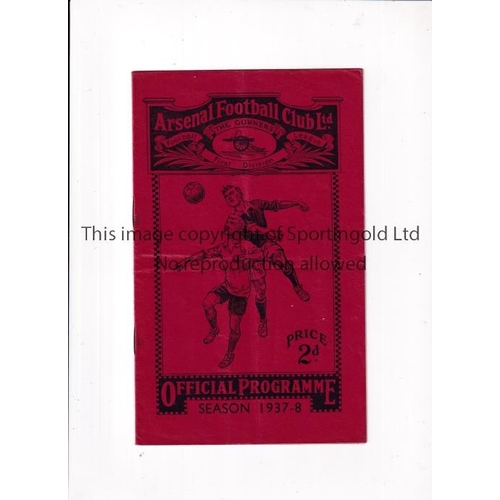 720 - ARSENAL     Programme for the home London Combination match v QPR 26/2/1938, slightly creased.     G... 