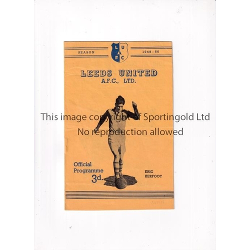 752 - 1950 LEEDS V SOUTHAMPTON   Programme for the League match at Leeds 21/1/50, slightly creased.   Gene... 