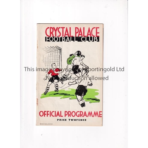 760 - CRYSTAL PALACE V PORT VALE 1939     Programme for the League match at Palace 14/1/1939, ex-binder.  ... 