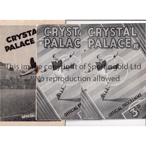 764 - CRYSTAL PALACE     Eight home programmes: 46/7 v Bristol Rovers, split spine, Reading and Brighton a... 