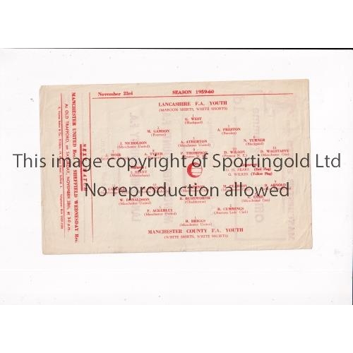 818 - MANCHESTER UNITED / NEUTRAL AT OLD TRAFFORD     Single sheet programme for the F.A. County Youth Cha... 