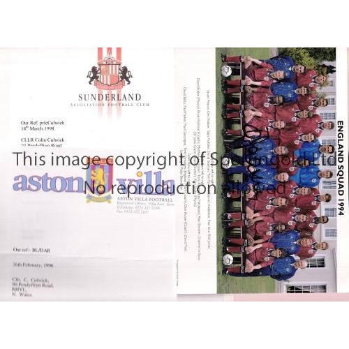 848 - FOOTBALL CORRESPONDENCE / AUTOGRAPHS   Four signed letters by Martin O'Neill of Leicester City, Bria... 