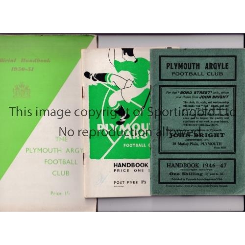 936 - PLYMOUTH ARGYLE      Twenty nine publications including a complete run of official handbooks 1946/7 ... 