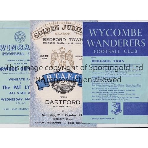 243 - NON-LEAGUE FOOTBALL PROGRAMMES     Seven programmes including Bedford Town v Dartford 58/9, Wingate ... 