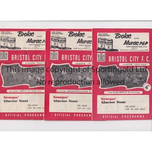 245 - BRISTOL CITY   Twenty two home programmes, 55/6 v Plymouth, 7 x 56/7 inc v Liverpool, Bristol Rovers... 