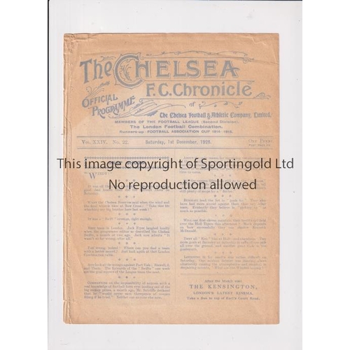 247 - CHELSEA RES V LEICESTER CITY 1928    Chelsea Reserves programme v Leicester Reserves, 1/12/1928, Lon... 