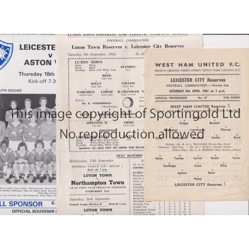 248 - LEICESTER CITY    Eleven programmes including 7 Reserves aways, all 1960/1, v Leyton Orient, Luton, ... 