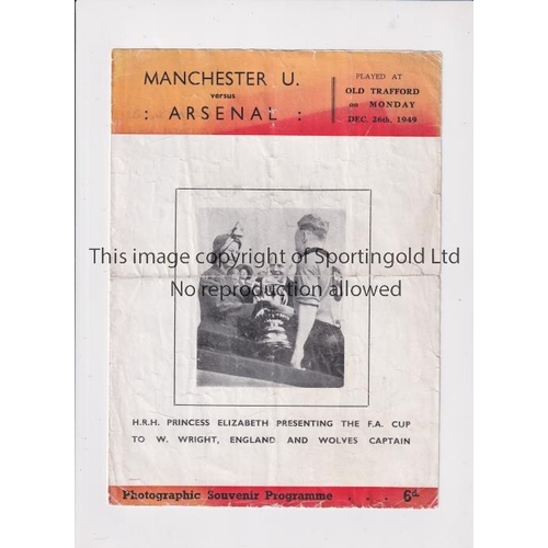 297 - MANCHESTER UNITED      Pirate programme, issued by Walker, for the home League match v Arsenal 26/12... 