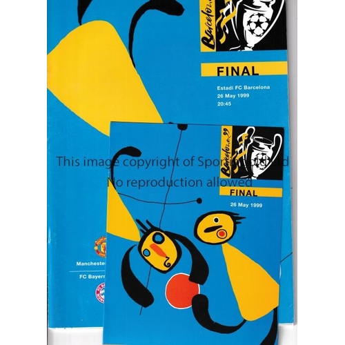 33 - 1999 CHAMPIONS LEAGUE FINAL   Programme and Champions Lounge menu for the final at Barcelona on 26/5... 