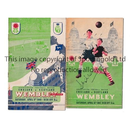 40 - ENGLAND AUTOGRAPHS     Two signed programmes for England v Scotland matches at Wembley, 1947 signed ... 