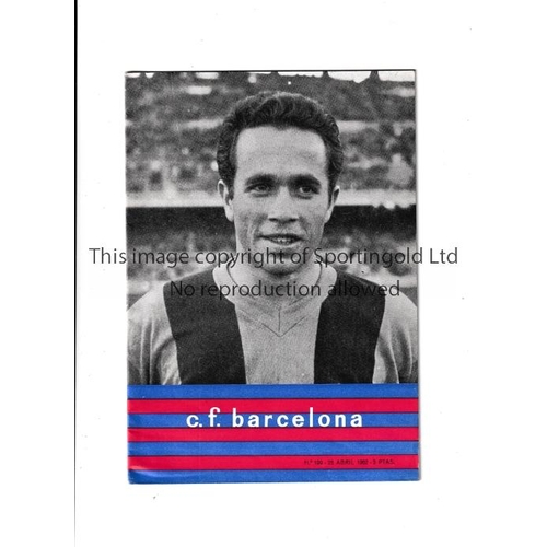 50 - ICFC SEMI-FINAL 1962 / BARCELONA V RED STAR BELGRADE      Programme for the match in Barcelona 25/4/... 