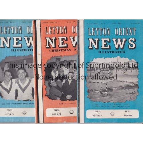 688 - LEYTON ORIENT     Three issues of the Leyton Orient News Illustrated magazine No. 1 August 1956, No.... 