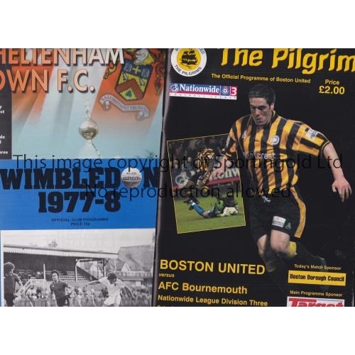 707 - FIRST & LAST FOOTBALL PROGRAMMES           Twelve programmes including Boston Utd. V Bournemouth 200... 