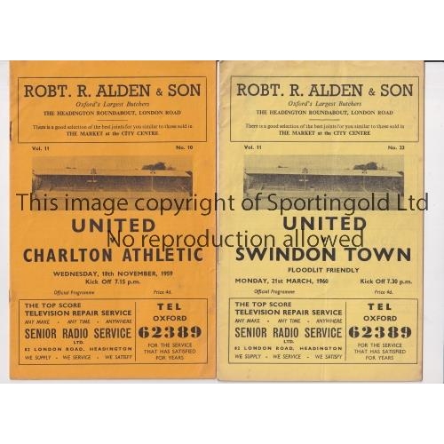 709 - HEADINGTON UNITED 1959/60       Two home programmes for Friendlies in their final season before chan... 