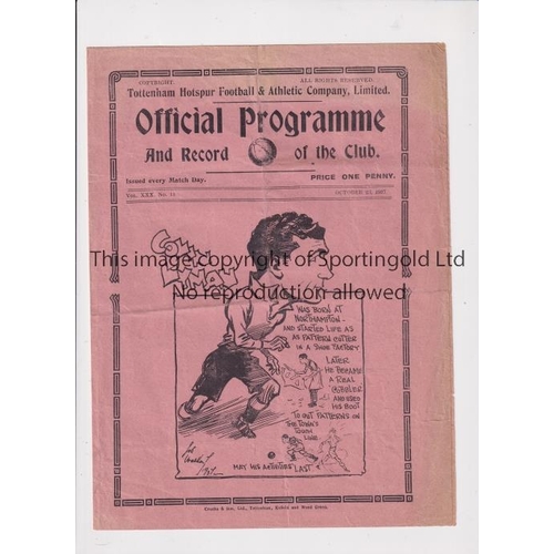 716 - TOTTENHAM HOTSPUR      Programme for the home League match v Plymouth Argyle 23/10/1937, horizontal ... 