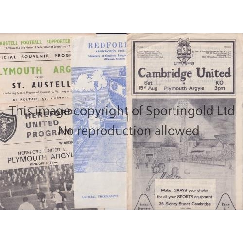 730 - PLYMOUTH ARGYLE      Fifteen programmes for away Friendlies v Cambridge Utd. 64/5, Bedford Town 64/5... 