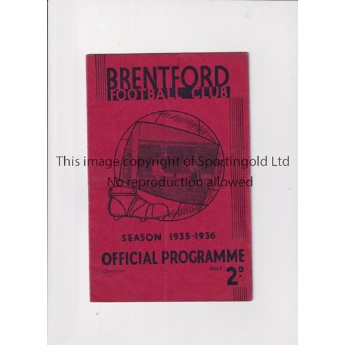 804 - BRENTFORD     Programme for the home League match v Middlesbrough 18/1/1936, slight vertical crease.... 