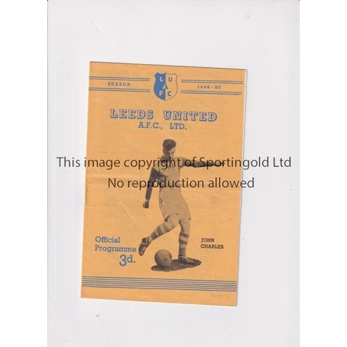 854 - LEEDS UNITED V BARNSLEY 1949    Programme for the League match at Leeds 27/12/1949, horizontal fold ... 