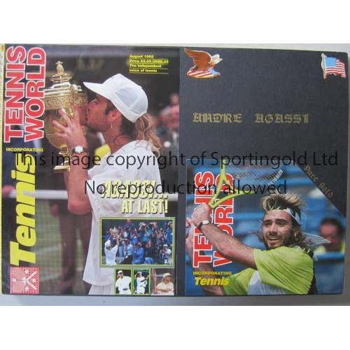 897 - ANDRE AGASSI      Large hardback 46 page scrapbook with pictures, newspaper cuttings and articles. P... 