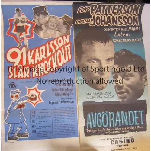 898 - INGEMAR JOHANSSON         Two large Swedish cinema posters for 91 Karlsson Slar Knockout featuring W... 