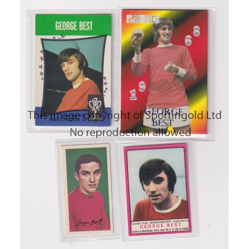 668 - GEORGE BEST / TRADE CARDS      Four scarce cards: George Best Flashback 1968 issued by J. Hossack nu... 